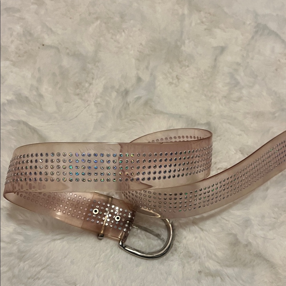 Y2K Jelly Pink Studded Belt - Picture 4 of 5